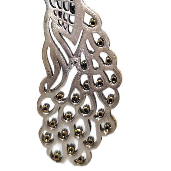 EMERALD RUBY ZIRCON PEACOCK PENDANT 925 18" - Picture 2 of 11